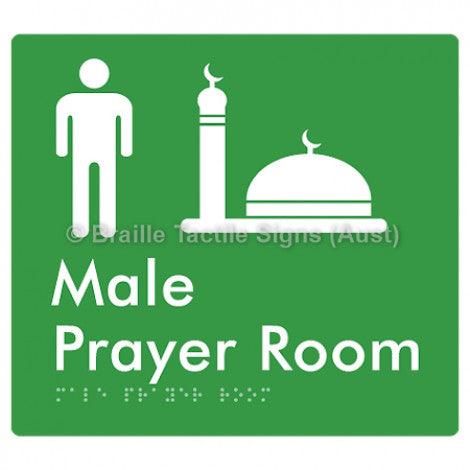 Male Prayer Room - Braille Tactile Signs (Aust) - BTS326-grn - Fully Custom Signs - Fast Shipping - High Quality