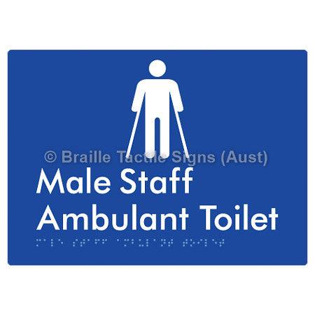 Male Staff Ambulant Toilet - Braille Tactile Signs (Aust) - BTS334-blu - Fully Custom Signs - Fast Shipping - High Quality