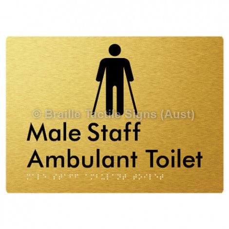 Male Staff Ambulant Toilet - Braille Tactile Signs (Aust) - BTS334-aliG - Fully Custom Signs - Fast Shipping - High Quality