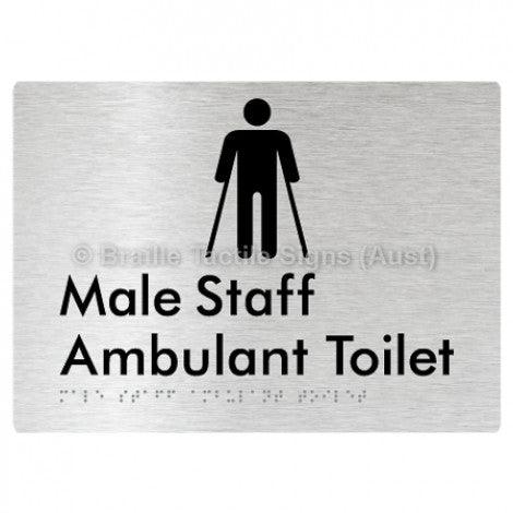 Male Staff Ambulant Toilet - Braille Tactile Signs (Aust) - BTS334-aliB - Fully Custom Signs - Fast Shipping - High Quality