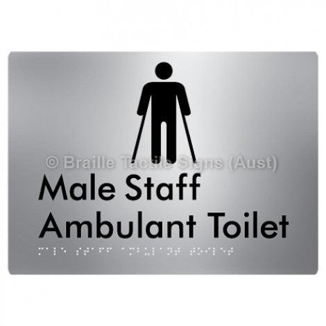 Male Staff Ambulant Toilet - Braille Tactile Signs (Aust) - BTS334-aliS - Fully Custom Signs - Fast Shipping - High Quality