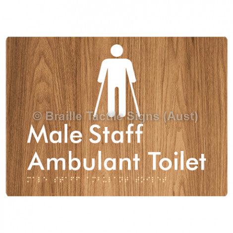 Male Staff Ambulant Toilet - Braille Tactile Signs (Aust) - BTS334-wdg - Fully Custom Signs - Fast Shipping - High Quality