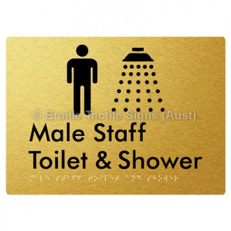 Male Staff Toilet and Shower - Braille Tactile Signs (Aust) - BTS347-aliG - Fully Custom Signs - Fast Shipping - High Quality