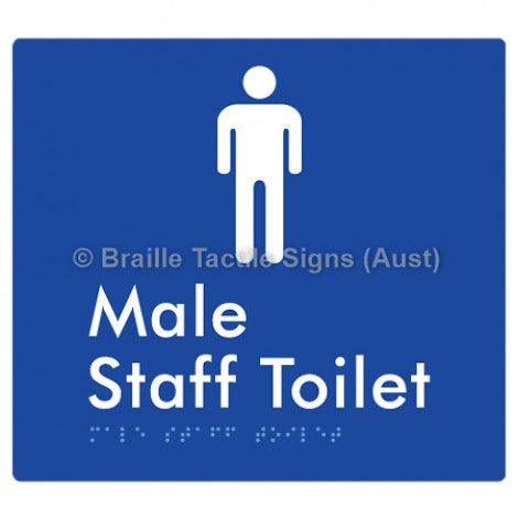 Male Staff Toilet - Braille Tactile Signs (Aust) - BTS74n-blu - Fully Custom Signs - Fast Shipping - High Quality