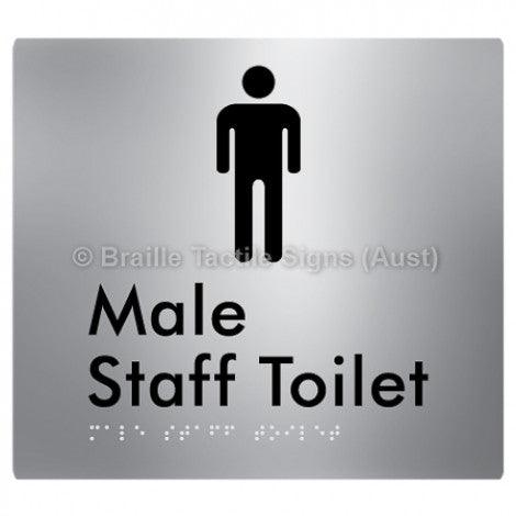 Male Staff Toilet - Braille Tactile Signs (Aust) - BTS74n-aliS - Fully Custom Signs - Fast Shipping - High Quality