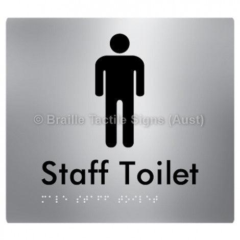 Male Staff Toilet - Braille Tactile Signs (Aust) - BTS74-aliS - Fully Custom Signs - Fast Shipping - High Quality