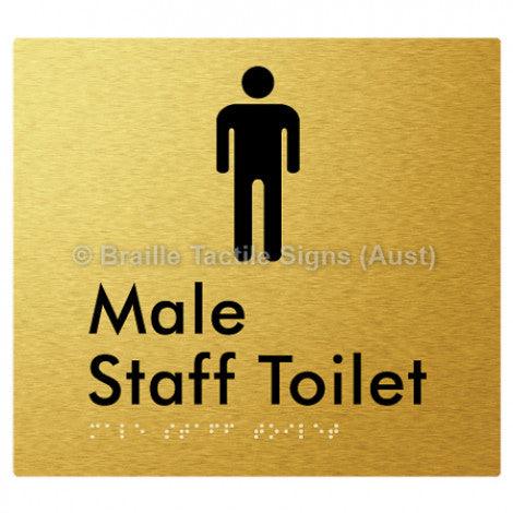 Male Staff Toilet - Braille Tactile Signs (Aust) - BTS74n-aliG - Fully Custom Signs - Fast Shipping - High Quality