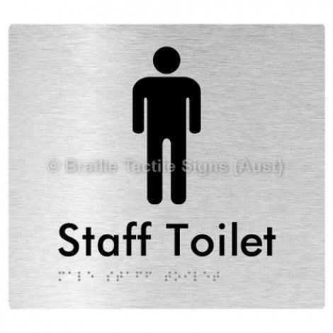 Male Staff Toilet - Braille Tactile Signs (Aust) - BTS74-aliB - Fully Custom Signs - Fast Shipping - High Quality