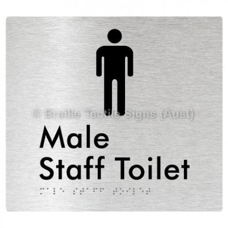 Male Staff Toilet - Braille Tactile Signs (Aust) - BTS74n-aliB - Fully Custom Signs - Fast Shipping - High Quality