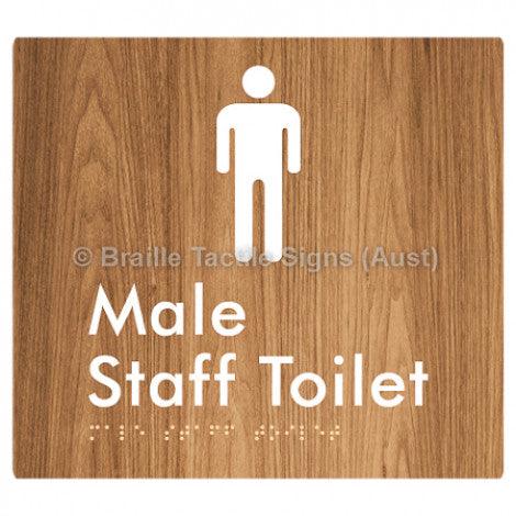 Male Staff Toilet - Braille Tactile Signs (Aust) - BTS74n-wdg - Fully Custom Signs - Fast Shipping - High Quality