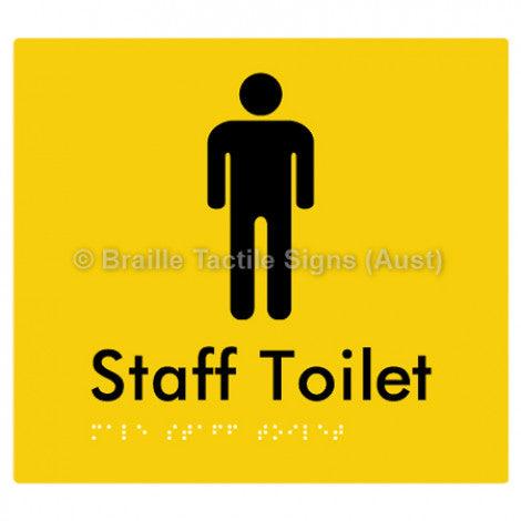 Male Staff Toilet - Braille Tactile Signs (Aust) - BTS74-yel - Fully Custom Signs - Fast Shipping - High Quality
