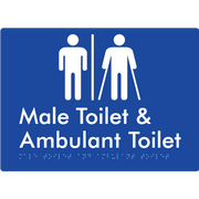 Braille Sign Male Toilet & Ambulant Toilet with Air Lock - Braille Tactile Signs Aust. - BTS403-AL-blu - Custom Signs - Fast Shipping - High Quality - Australian Made &amp; Owned