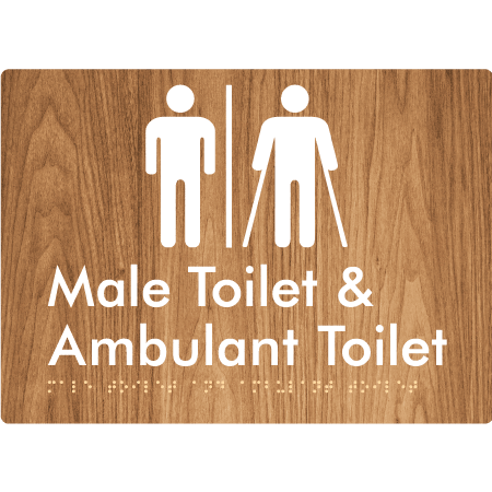 Braille Sign Male Toilet & Ambulant Toilet with Air Lock - Braille Tactile Signs Aust. - BTS403-AL-wdg - Custom Signs - Fast Shipping - High Quality - Australian Made &amp; Owned