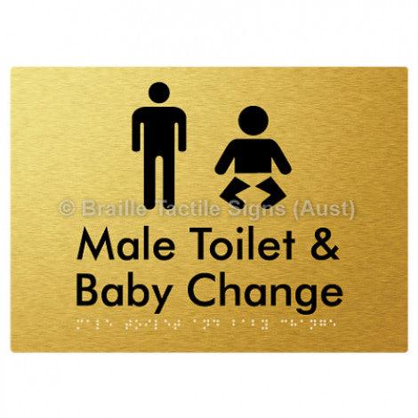 Male Toilet and Baby Change - Braille Tactile Signs (Aust) - BTS180n-aliG - Fully Custom Signs - Fast Shipping - High Quality