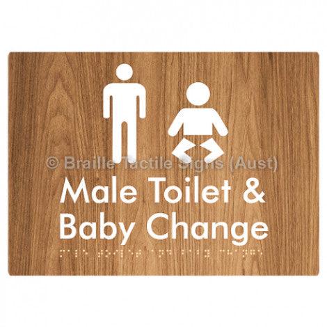Male Toilet and Baby Change - Braille Tactile Signs (Aust) - BTS180n-wdg - Fully Custom Signs - Fast Shipping - High Quality