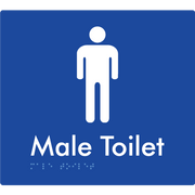 Braille Sign Male Toilet - Braille Tactile Signs Aust. - BTS02n-blu - Custom Signs - Fast Shipping - High Quality - Australian Made &amp; Owned