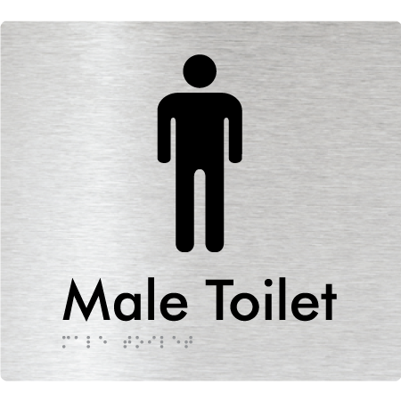 Braille Sign Male Toilet - Braille Tactile Signs Aust. - BTS02n-aliB - Custom Signs - Fast Shipping - High Quality - Australian Made &amp; Owned