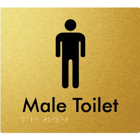 Braille Sign Male Toilet - Braille Tactile Signs Aust. - BTS02n-aliG - Custom Signs - Fast Shipping - High Quality - Australian Made &amp; Owned