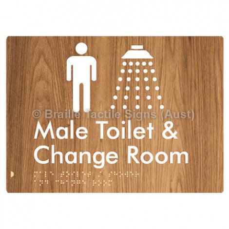 Male Toilet / Shower & Change Room - Braille Tactile Signs (Aust) - BTS283-wdg - Fully Custom Signs - Fast Shipping - High Quality