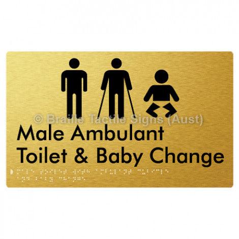 Male Toilet with Ambulant Cubicle and Baby Change - Braille Tactile Signs (Aust) - BTS359-aliG - Fully Custom Signs - Fast Shipping - High Quality