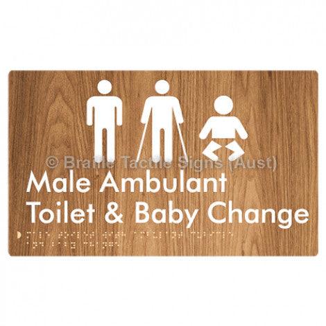Male Toilet with Ambulant Cubicle and Baby Change - Braille Tactile Signs (Aust) - BTS359-wdg - Fully Custom Signs - Fast Shipping - High Quality