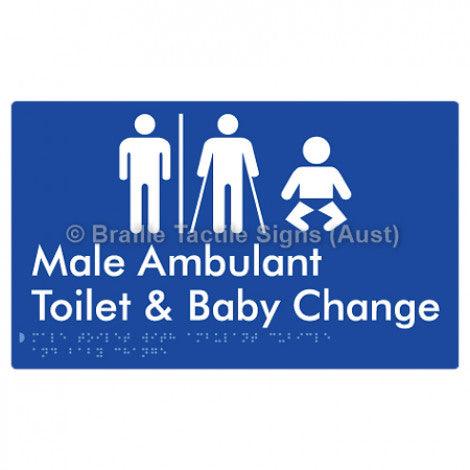 Male Toilet with Ambulant Cubicle and Baby Change w/ Air Lock - Braille Tactile Signs (Aust) - BTS359-AL-blu - Fully Custom Signs - Fast Shipping - High Quality