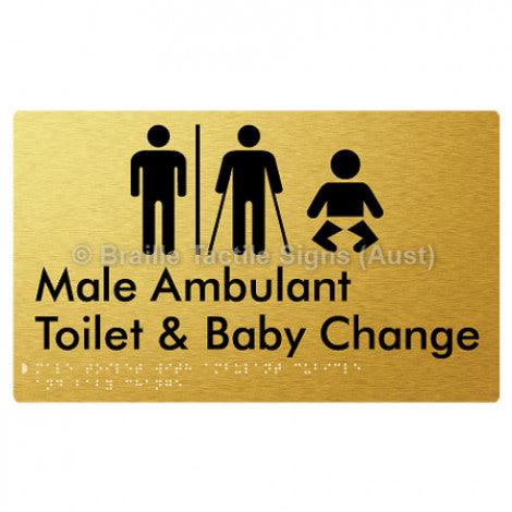 Male Toilet with Ambulant Cubicle and Baby Change w/ Air Lock - Braille Tactile Signs (Aust) - BTS359-AL-aliG - Fully Custom Signs - Fast Shipping - High Quality