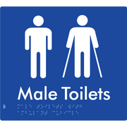 Braille Sign Male Toilets with Ambulant Cubicle - Braille Tactile Signs Aust. - BTS236-blu - Custom Signs - Fast Shipping - High Quality - Australian Made &amp; Owned