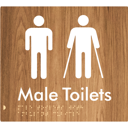 Braille Sign Male Toilets with Ambulant Cubicle - Braille Tactile Signs Aust. - BTS236-wdg - Custom Signs - Fast Shipping - High Quality - Australian Made &amp; Owned