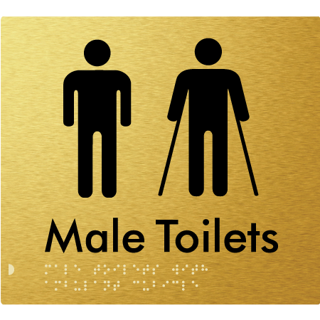 Braille Sign Male Toilets with Ambulant Cubicle - Braille Tactile Signs Aust. - BTS236-aliG - Custom Signs - Fast Shipping - High Quality - Australian Made &amp; Owned