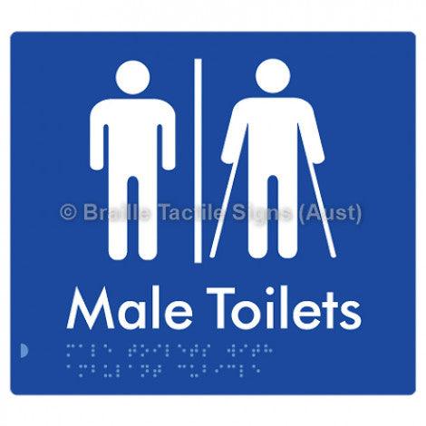 Male Toilets with Ambulant Cubicle w/ Air Lock - Braille Tactile Signs (Aust) - BTS236-AL-blu - Fully Custom Signs - Fast Shipping - High Quality