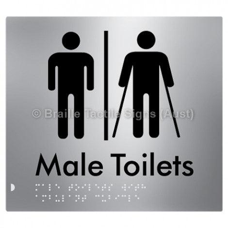 Male Toilets with Ambulant Cubicle w/ Air Lock - Braille Tactile Signs (Aust) - BTS236-AL-aliS - Fully Custom Signs - Fast Shipping - High Quality