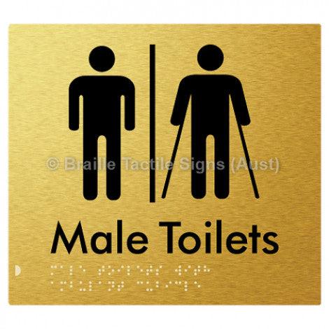 Male Toilets with Ambulant Cubicle w/ Air Lock - Braille Tactile Signs (Aust) - BTS236-AL-aliG - Fully Custom Signs - Fast Shipping - High Quality