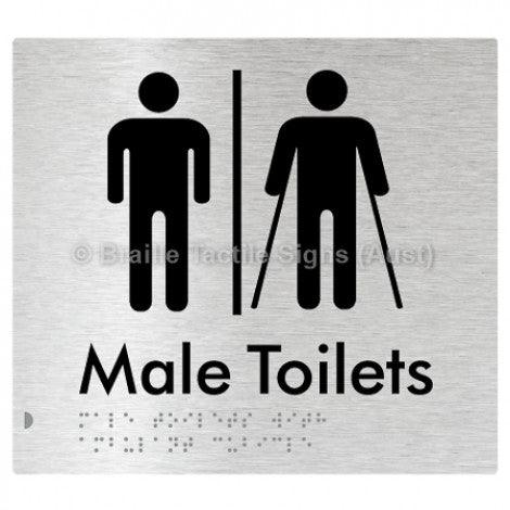 Male Toilets with Ambulant Cubicle w/ Air Lock - Braille Tactile Signs (Aust) - BTS236-AL-aliB - Fully Custom Signs - Fast Shipping - High Quality