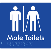 Braille Sign Male Toilets with Ambulant Cubicle with Airlock - Braille Tactile Signs Aust. - BTS236-AL-blu - Custom Signs - Fast Shipping - High Quality - Australian Made &amp; Owned
