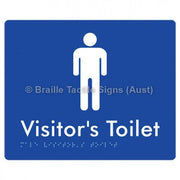 Male Visitorâ€™s Toilet - Braille Tactile Signs (Aust) - BTS100-blu - Fully Custom Signs - Fast Shipping - High Quality