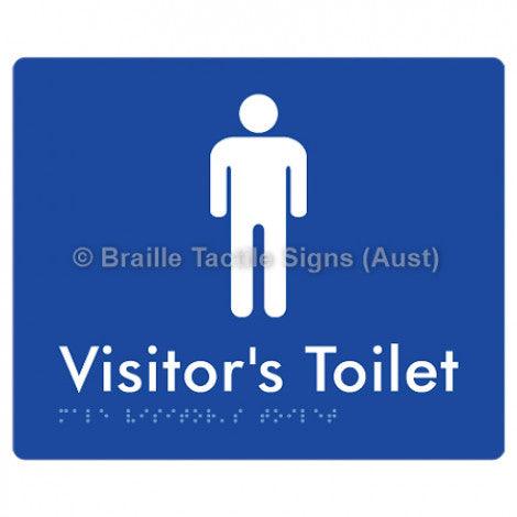 Male Visitorâ€™s Toilet - Braille Tactile Signs (Aust) - BTS100-blu - Fully Custom Signs - Fast Shipping - High Quality