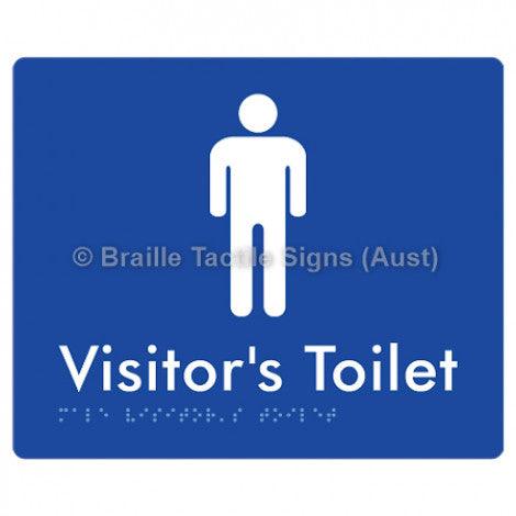 Male Visitor’s Toilet - Braille Tactile Signs (Aust) - BTS100-blu - Fully Custom Signs - Fast Shipping - High Quality