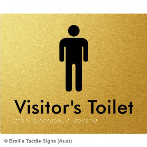 Male Visitorâ€™s Toilet - Braille Tactile Signs (Aust) - BTS100-aliG - Fully Custom Signs - Fast Shipping - High Quality