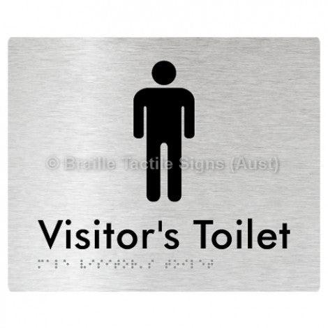 Male Visitor’s Toilet - Braille Tactile Signs (Aust) - BTS100-aliB - Fully Custom Signs - Fast Shipping - High Quality