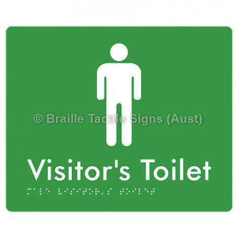 Male Visitorâ€™s Toilet - Braille Tactile Signs (Aust) - BTS100-grn - Fully Custom Signs - Fast Shipping - High Quality