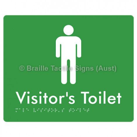 Male Visitor’s Toilet - Braille Tactile Signs (Aust) - BTS100-grn - Fully Custom Signs - Fast Shipping - High Quality