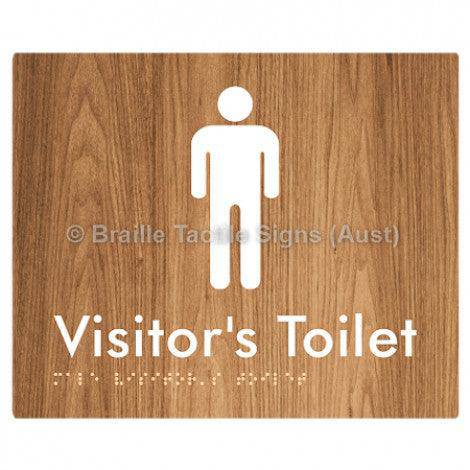 Male Visitorâ€™s Toilet - Braille Tactile Signs (Aust) - BTS100-wdg - Fully Custom Signs - Fast Shipping - High Quality