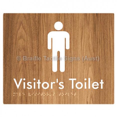 Male Visitor’s Toilet - Braille Tactile Signs (Aust) - BTS100-wdg - Fully Custom Signs - Fast Shipping - High Quality