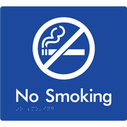 Braille Sign No Smoking - Braille Tactile Signs Aust. - BTS209-blu - Custom Signs - Fast Shipping - High Quality - Australian Made &amp; Owned