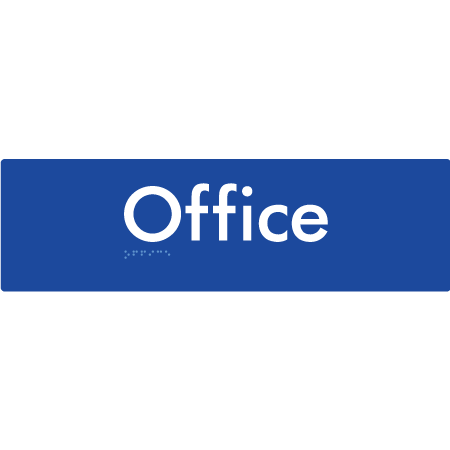 Braille Sign Office - Braille Tactile Signs Aust. - BTS124-blu - Custom Signs - Fast Shipping - High Quality - Australian Made &amp; Owned