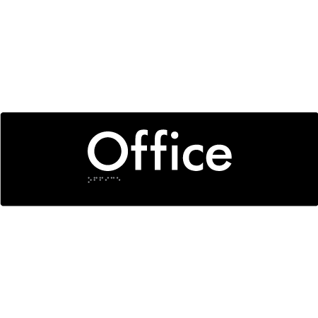 Braille Sign Office - Braille Tactile Signs Aust. - BTS124-blk - Custom Signs - Fast Shipping - High Quality - Australian Made &amp; Owned