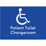 Braille Sign Patient Unisex Accessible Toilet & Changeroom - Braille Tactile Signs Aust. - BTS103-blu - Custom Signs - Fast Shipping - High Quality - Australian Made &amp; Owned