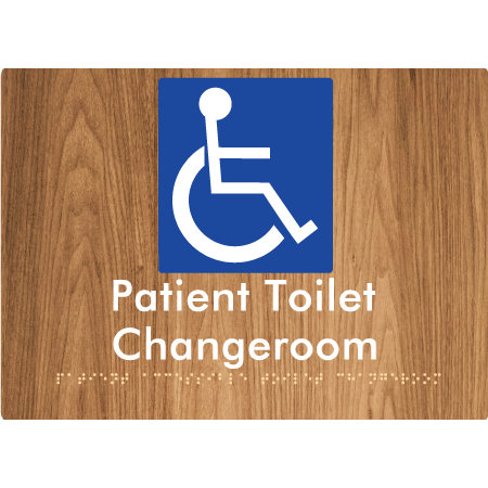 Braille Sign Patient Unisex Accessible Toilet & Changeroom - Braille Tactile Signs Aust. - BTS103-wdg - Custom Signs - Fast Shipping - High Quality - Australian Made &amp; Owned