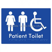 Braille Sign Patient Unisex Accessible Toilet - Braille Tactile Signs (Aust) - BTS101-blu - Fully Custom Signs - Fast Shipping - High Quality - Australian Made &amp; Owned